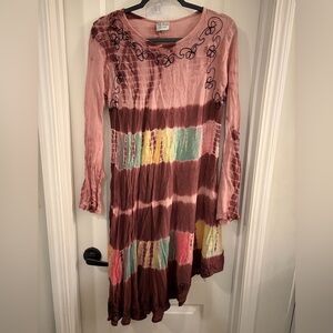Neelam Bohemian Multicolor Long Sleeve Dress